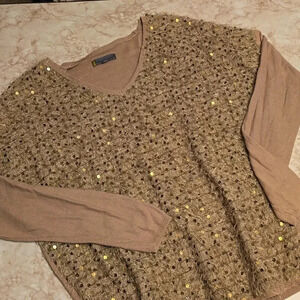 i Jeans by Buffalo | Sweater | Tan w/ accents | Size M